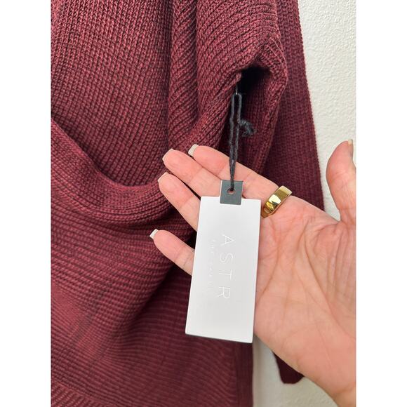 NWT ASTR The Label Stephanie Wrap Sweater Wine Women L - Picture 10 of 14